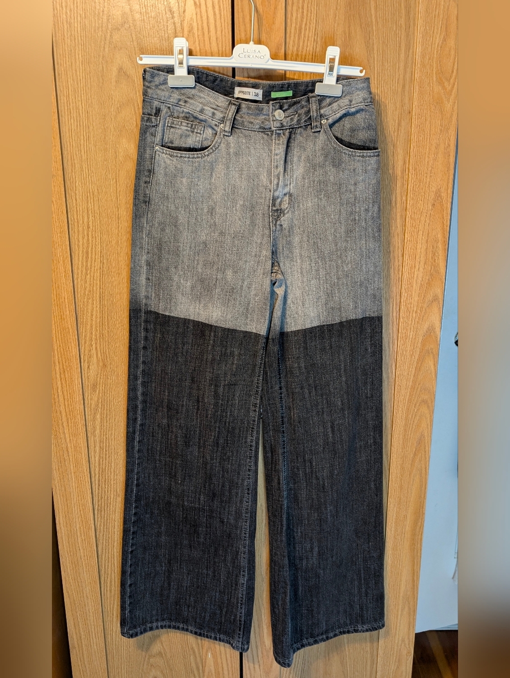Two-Tone Gray Wideleg Jeans
